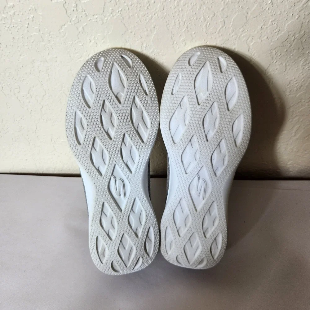 Skechers GoStep Lite Gray Textile Slip On Flats Goga Max 14474 Womens 8.5